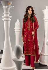 AJIZL-19 EMBROIDERED CHIFFON UNSTITCHED 3 PCS